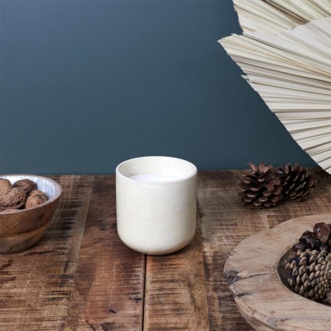 Świeca Glaze S w ceramice biała