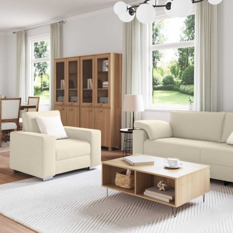 Sofa 3 pcs Ciemna zieleń Tkanina lniana