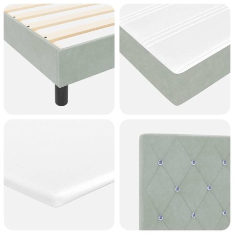Łóżko sprężynowe z materacem Jasnoszary 90 x 200 cm Aksamit