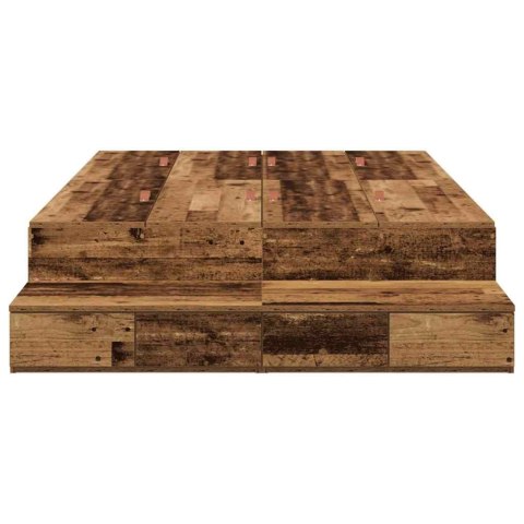 Rama łóżka z miejscem na przechowywanie Stare drewno 120 cm