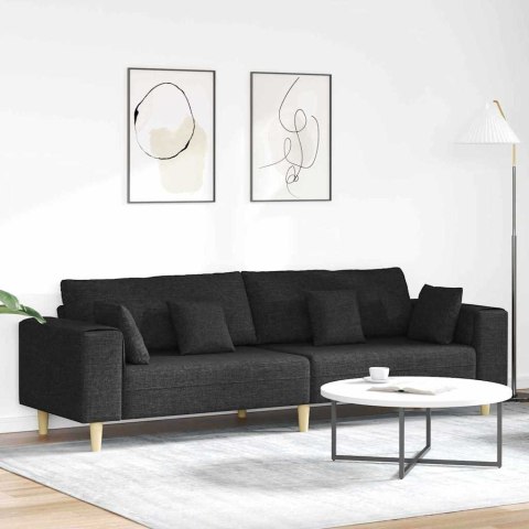 Sofa z poduszką Czarny 250 x 77 x 76 cm tkanina