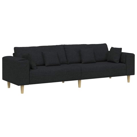 Sofa z poduszką Czarny 250 x 77 x 76 cm tkanina