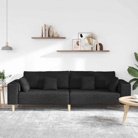 Sofa z poduszką Czarny 250 x 77 x 76 cm tkanina