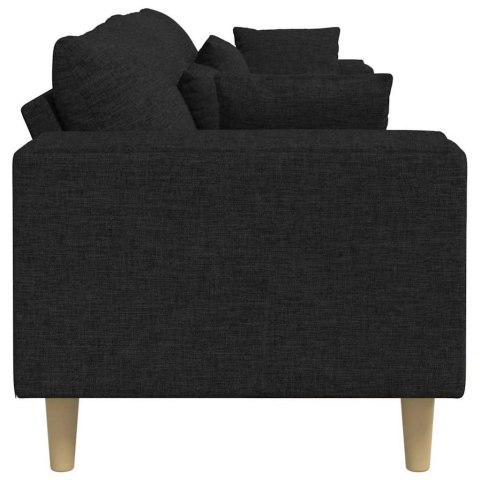 Sofa z poduszką Czarny 250 x 77 x 76 cm tkanina