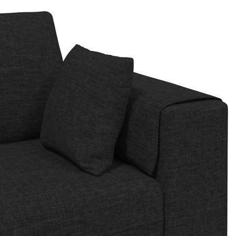 Sofa z poduszką Czarny 250 x 77 x 76 cm tkanina