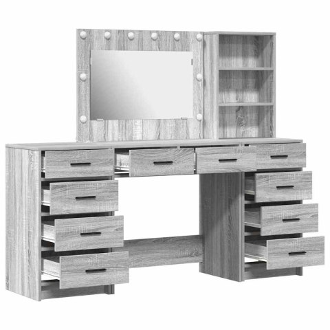 Toaletka z szufladą 3 pcs Szary Sonoma Materiał drewnopochodny