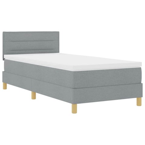 Łóżko z sprężyną LED z materacem Jasnoszary 90 x 190 cm tkanina