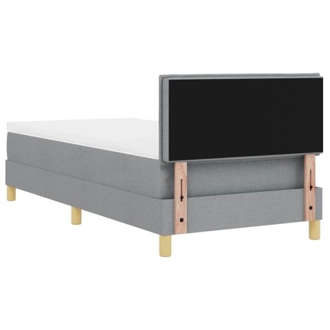 Łóżko z sprężyną LED z materacem Jasnoszary 90 x 190 cm tkanina