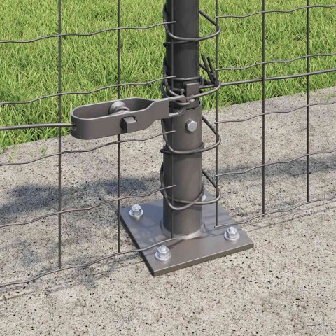 Ogrodzenie z słupkami Szary 0.6 x 50 m Stal
