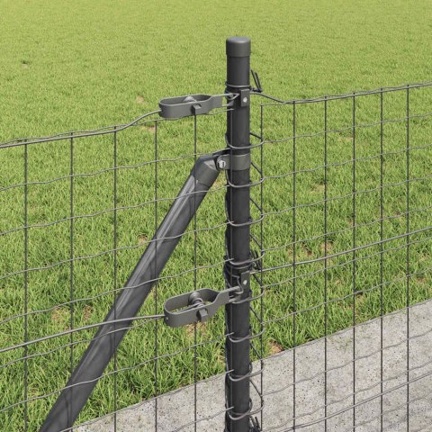 Ogrodzenie z słupkami Szary 0.6 x 50 m Stal