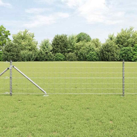 Ogrodzenie z słupkiem Srebrny 0,4 x 50 m Stal