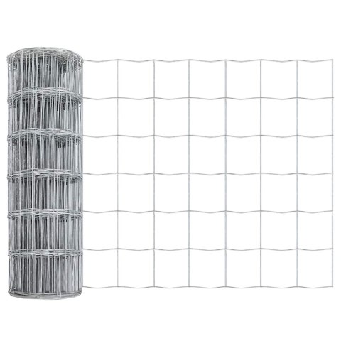 Ogrodzenie z słupkiem Srebrny 0,4 x 50 m Stal