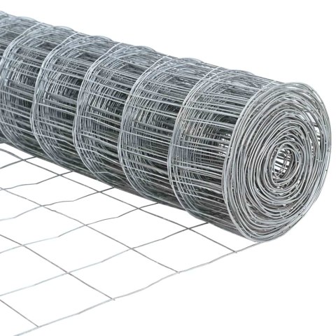 Ogrodzenie z słupkiem Srebrny 0,4 x 50 m Stal