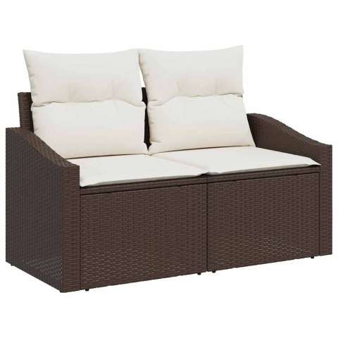 Zestaw Sof z poduszką 4 pcs Brązowy polirattan