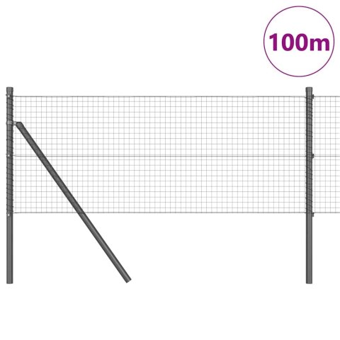 Słupek ogrodzeniowy. Szary 100 x 0,8 m (siatka 25 x 25 mm)
