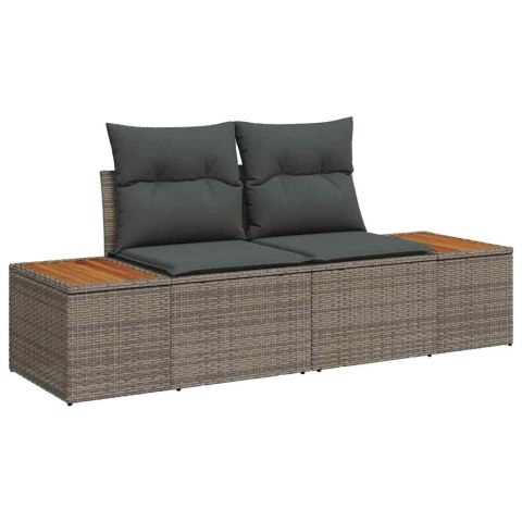 Zestaw Sof na Ogród z poduszką 5 pcs Szary Technorattan