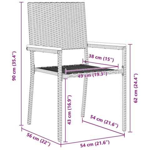 Zestaw do jadalni w ogrodzie 11 pcs Szary polirattan