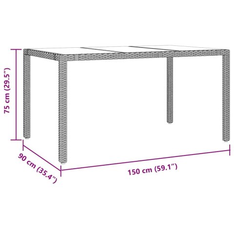 Zestaw do jadalni w ogrodzie 5 pcs Beżowy polirattan