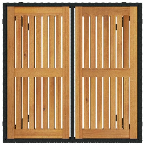 Zestaw do jadalni w ogrodzie 5 pcs Czarny polirattan