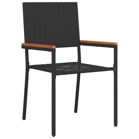 Zestaw do jadalni w ogrodzie 5 pcs Czarny polirattan