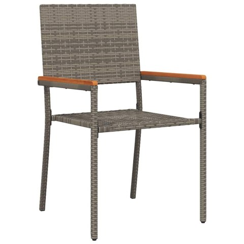 Zestaw do jadalni w ogrodzie 5 pcs Szary polirattan