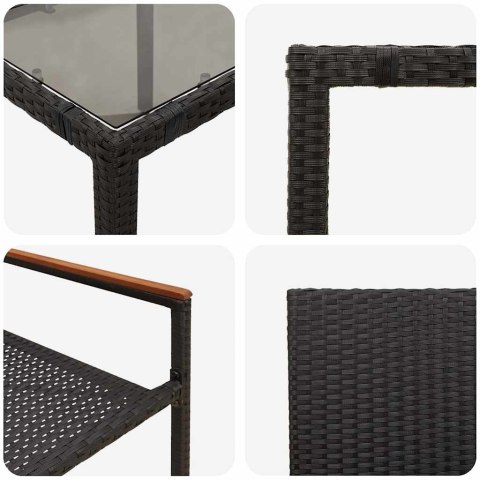 Zestaw do jadalni w ogrodzie 7 pcs Czarny polirattan