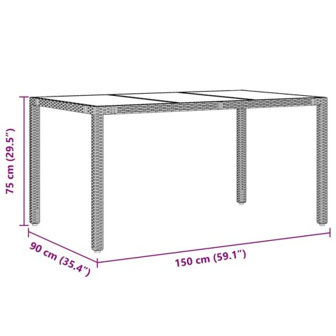 Zestaw do jadalni w ogrodzie 7 pcs Czarny polirattan
