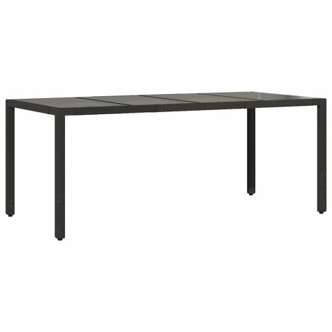 Zestaw do jadalni w ogrodzie 7 pcs Czarny polirattan