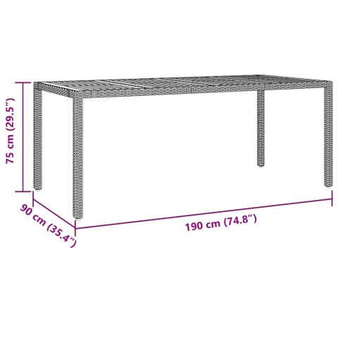Zestaw do jadalni w ogrodzie 7 pcs Szary polirattan