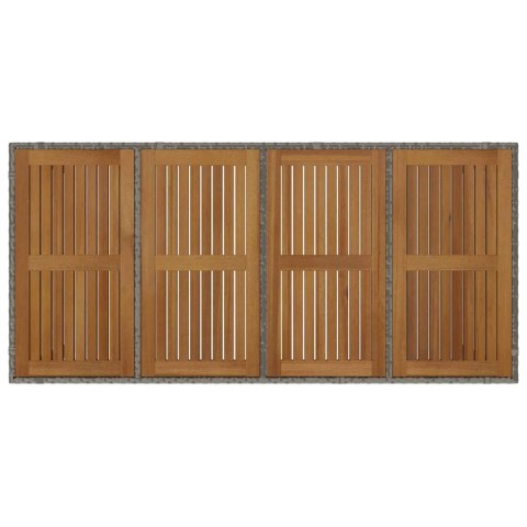 Zestaw do jadalni w ogrodzie 9 pcs Szary polirattan