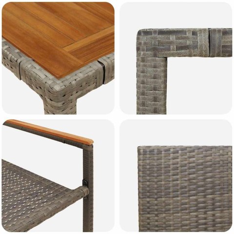 Zestaw do jadalni w ogrodzie 9 pcs Szary polirattan