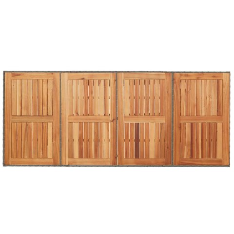 Zestaw do jadalni w ogrodzie 9 pcs Szary polirattan