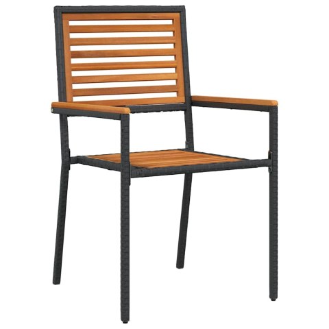 Zestaw do jadalni w ogrodzie 9 pcs Czarny Lite Drewno Akacji