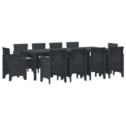 Zestaw do jadalni w ogrodzie 11 pcs Antracyt Rattan Polt