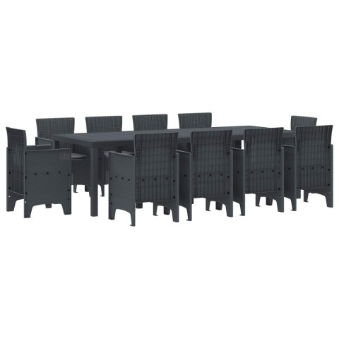 Zestaw do jadalni w ogrodzie 11 pcs Antracyt Rattan Polt