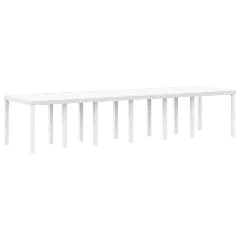 Zestaw do jadalni w ogrodzie 15 pcs Biały Rattan Polt