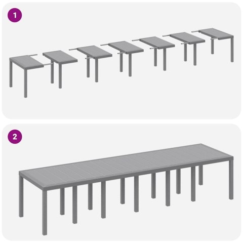 Zestaw do jadalni w ogrodzie 15 pcs Jasnoszary Rattan Polt
