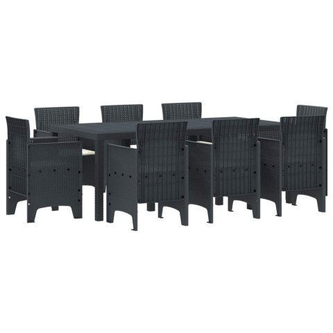 Zestaw do jadalni w ogrodzie 9 pcs Antracyt Rattan Polt