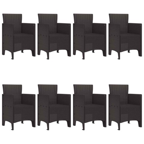 Zestaw do jadalni w ogrodzie 9 pcs Brązowy Rattan Polt