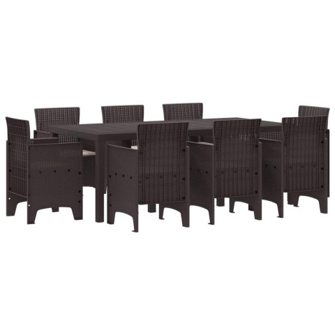 Zestaw do jadalni w ogrodzie 9 pcs Brązowy Rattan Polt