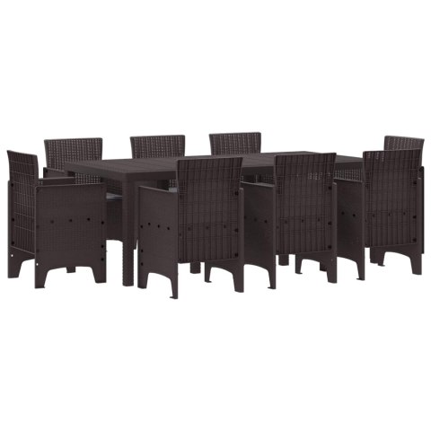 Zestaw do jadalni w ogrodzie 9 pcs Brązowy Rattan Polt