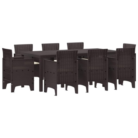 Zestaw do jadalni w ogrodzie 9 pcs Brązowy Rattan Polt