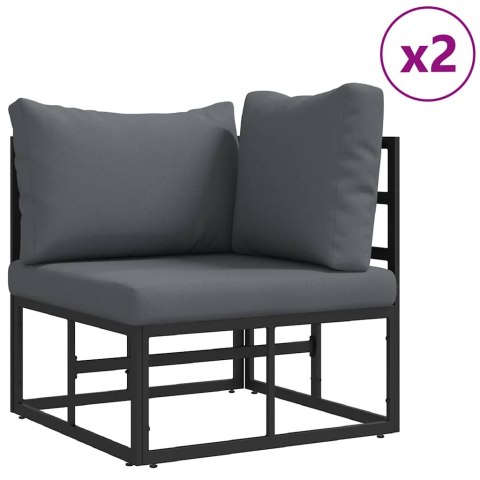 Zestaw Sof na Ogród 4 pcs Czarny Metal