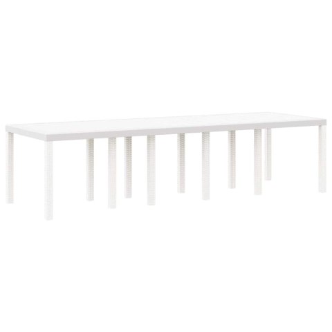 Zestaw do jadalni w ogrodzie 11 pcs Biały Rattan i Stal