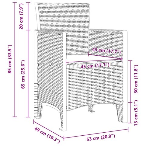 Zestaw do jadalni w ogrodzie 13 pcs Biały Rattan Polt