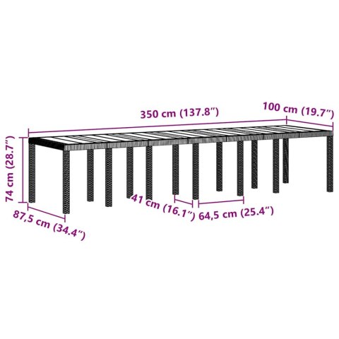 Zestaw do jadalni w ogrodzie 13 pcs Jasnoszary Rattan Polt