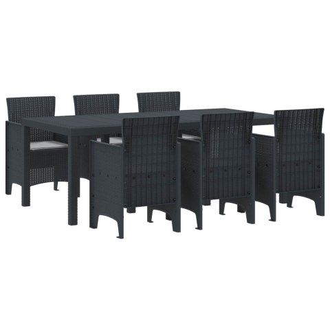 Zestaw do jadalni w ogrodzie 7 pcs Antracyt Rattan Polt