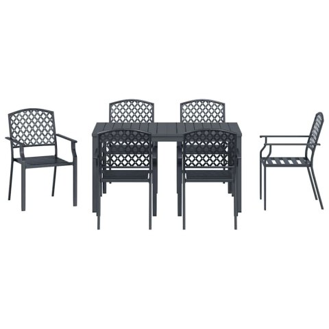 Zestaw do jadalni w ogrodzie 7 pcs Antracyt