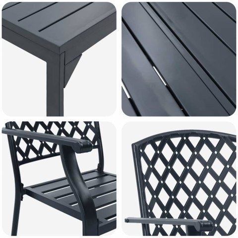 Zestaw do jadalni w ogrodzie 7 pcs Antracyt