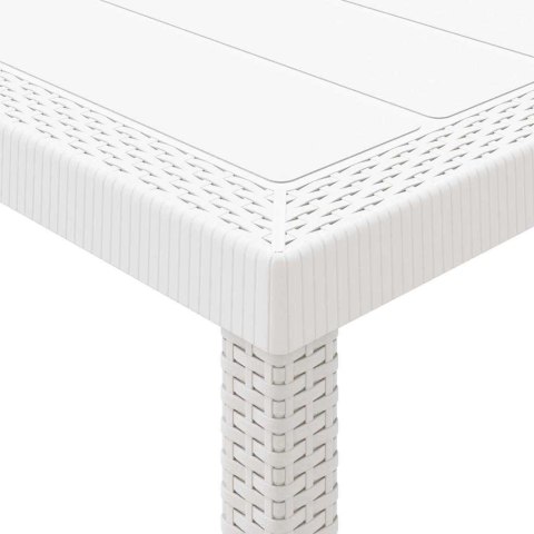 Zestaw do jadalni w ogrodzie 7 pcs Biały Rattan Polt